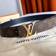 (with packaging box) Men and woman  leather belt for both men and women LV letter iconic suit versatile belt Simple and fashionable large brand belt11