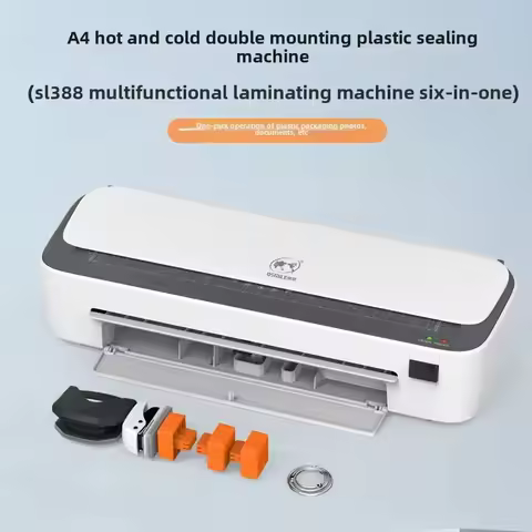 SL388 Multifunctional A4 Laminator 6-in-1 Home Office Photo Document Laminating Machine with Cold an