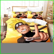 NS5 3 IN 1 NARUTO Bedsheet Set Queen Size Bed Sheet Japanese Anime Sasuke Bedroom Comfortable Washab