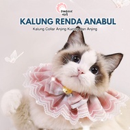 Kalung Renda Kucing Anjing - Kalung Collar Anjing Kucing Peliharaan Bahan Lace Motif Bunga Stylish - Kalung Fashion Kucing Anjing