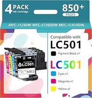 hehua LC501 Series Inks Cartridge (4-Pack,BK/C/Y/M) Compatible for Brother LC501 Ink Cartridges LC50