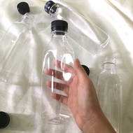 Clear Plastic Bottle 10 Bottles Grade A Square Shape Screw Cap 350ml.