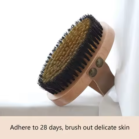 Copper Body Brush Dry Brushing Body Brush Ion Charged Copper Bristles Glowing Skin Massage Body Brus