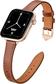 JR.DM Slim Leather-Bands Compatible with Apple Watch Band 38/40/41mm, Top Genuine Leather Watch Band