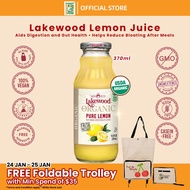 Lakewood Organic Pure Lemon Juice (370ml) For Kidney Detox | No Added Sugar | No Preservatives