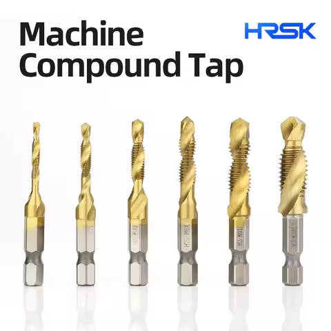 Hss Titanium Plated Tap Drill Bit Countersink Deburr Set High Speed Compound Screw Thread Bits Hand 