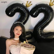 [ceight] 40inch  Number Balloon  Crown Number Foil Balloons For 1st Birthday Party Baby Shower Anniv