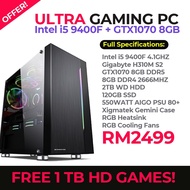 *FLASH SALES* INTEL I5 9400F PC GTX1070 8GB ULTRA GAMING PC FREE 1TB GAMES