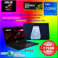 #1424 Used Asus ROG i7-6700HQ 8GB 512GB SSD Nvidia Geforce GTX960 4GB Win11 Gaming Laptop ( War Thunder Edition) 1 Year