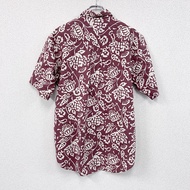 2000 年代 Banana Republic 短袖夏威夷襯衫，全印花，紅色， S 碼，古著