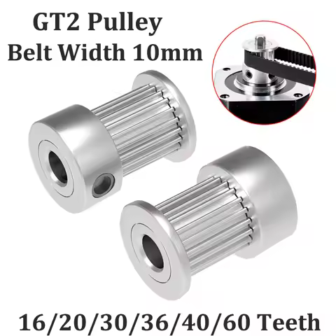 4pcs 2GT Pulley 16 20 36 40 60 Teeth GT2 Timing Pulley Bore 5 6.35 8mm Belt Width 10mm Synchronous W
