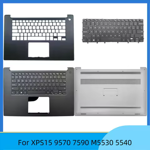 New For XPS15 9570 7590 Precision 5530 5540 Laptop Upper Case Palmrest Cover/keyboard/Bottom Base Co