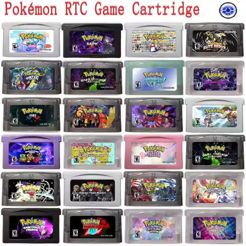 GBA English Game Cartridge ,RTC Pokémon Series Game Cartridge, Light Platinum， Fire XY，Dark Worship2