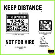 ♆  ◊ ☁ LTFRB TRUCKING TRANSPORT LOGISTICS SERVICES STICKER KEEP DISTANCE LTFRB HOTLINE CAPACITY FRA