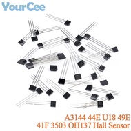 100pcs A3144 44E U18 49E 41F 3503 OH137 OH3144 Hall Effect Sensor Switch Hall Element Brushless Elec