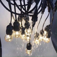 [HCM]Bộ dây treo kín nước dài 10m 20 đuôi đèn e27. Dây đui đèn E27 ngoài trời đã được tích hợp sẵn p