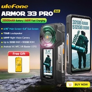 Ulefone Armor 33 Pro 5G Rugged Phone Smartphone Android 14 32GB+512GB 25500mAh Night Camera 64MP NFC