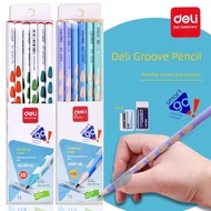 colour pencil pensel warna pensil warna Deli Color Correct Grip HB Children's Hole Pencil