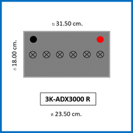 🔔แบตเตอรี่รถยนต์ 3K รุ่น MAX3000 L / R  MF 100Ah.  พร้อมใช้ไม่ต้องเติมน้ำ เหมาะกับรถยนต์2.8D-3.0D