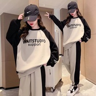 2025 Autumn Spring Girl Cloth Letters Sweatshirt Hooded T-shirt Top And Bottom Ankle-tied Pant Teens
