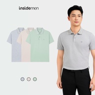 INSIDEMEN Men's Polo Shirt in Gray, easy to wear and elegant, Regular Fit form, soft and stretchy fa