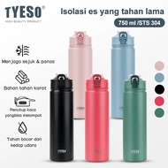Tyeso Vacuum Insulated Stainless Steel Water Bottle with Carry Handle Lid Leak-Proof Tumbler Thermos