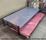 bedfrmae with pull out bed and 2 pcs uratex foam semi double size / cash on delivery only !!!