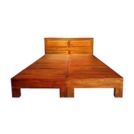 【吉迪市100%全柚木家具】RPBE003+E 柚木雙人床頭床架組 床頭櫃