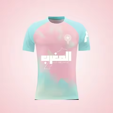 2025 new 3D printed Morocco football jersey men's and women's quick-drying breathable casual T-shirt