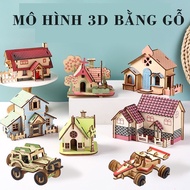 3D Wooden House Model Assembly Toy