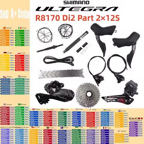 Shimano Ultegra R8170 Di2 Groupset 2x12S R8170 Brake R8150 FD RD R8100 Cassette M8100 Chain No Crank