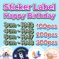 Sticker Label Birthday (Boy / Girl) | Sticker Hari Jadi Doorgift Bag | Party Sticker Anak Custom