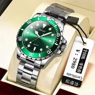 BOSS Black Water Ghost Style Men's Green Watch Geneva Men's Waterproof Night Glow Quartz Watch Steel