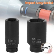 JONY Impact Socket Wrench, 6 Point 1/2" Drive Heavy Duty Wrench,  24mm 36mm Pneumatic Socket Wrench 