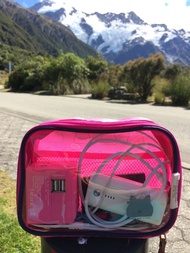 桃紅多功能硬膠拉鍊袋