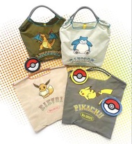 Ball & chain 精靈球 掛包 伊貝 卡比獸 噴火龍 斜孭袋 超輕 環保袋 托特包 手提袋 單肩包 比卡超 寶可夢 大容量 媽媽包 親子 實用袋 Pokémon pokemon tote ba