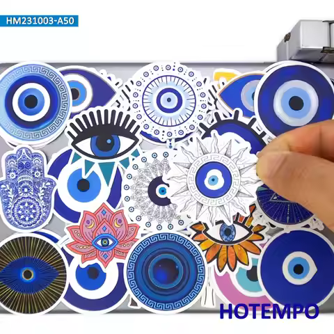 20/30/50PCS Blue Evil Eye Stickers Mysterious Amulet Totem Art Funny Decals for Phone Laptop Luggage