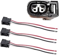iJDMTOY 3pc Female 2-Way Engine Spark Ignition Coil Connector w/ 6-Inch Pigtail Wiring Compatible wi