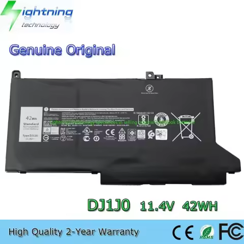 2025 Year Genuine Original DJ1J0 11.4V 42Wh Notebook Battery for Dell Latitude 12 7280 7290 13 7380 