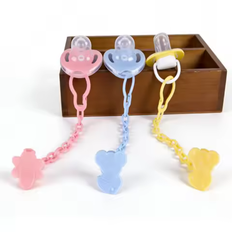 Cute Cartoon Adult Silicone Pacifier ABDL With Chain Clip Accessories