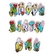 Banner garland flag happy birthday birthday character bt21 bt 21