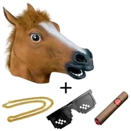 Cos Horse Headgear Halloween Show Horse Headgear Mask Dog Horse Jun Animal Mask Headgear