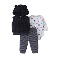 Littleangel - 3 in 1 Zoo Pattern Baby Vest