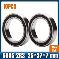 ✓ 6805 2Rs Bearing 25*37*7 Mm ( 10 PCS ) Metric Thin Section 61805Rs 6805 RS Ball Bearings 6805Rs