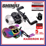 (Max Drag 5kg) Shinju Kameron BC Baitcasting Fishing Reel Mesin Pancing Aluminium Handle Knob