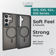 CURIO Matte Case - Magnetic Shockproof Drop Protection, Frosted & Smooth Cover (Samsung S22, S23, S2