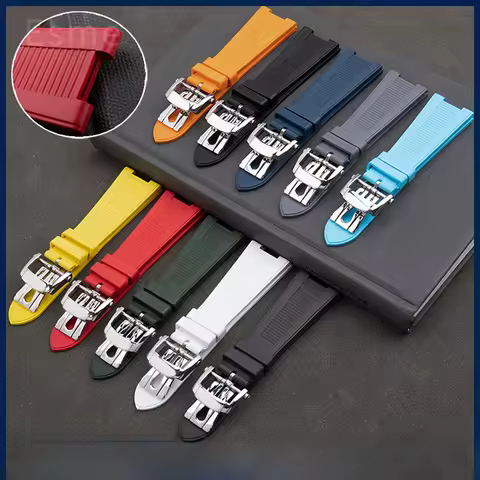 For Patek Philippe Fluororubber Watchbands Nautilus Series 5711/5712/5726/5980 Original Watch Strap 