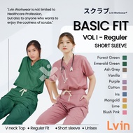 Lvin] Vol I - Baju SCRUB MEDICAL SCRUB SUIT DOCTOR'S SCRUB FOR MAN &amp; WOMEN/Set Shirt Pants Jaga OKA OK Nurse/Resilience Series /Regular Fit/Doctor Short Sleeve [Export]