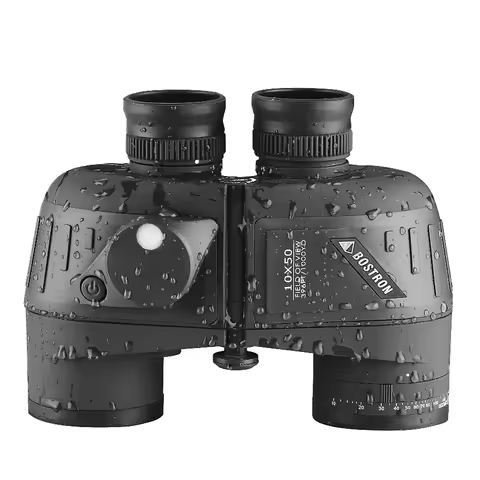 Binoculars 10x50 7x50 Marine Military Telescope Life Waterproof With Rangefinder Compass BAK4 Prism 