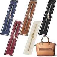 ElevateTech 5 Pcs PU Leather Zipper Crochet Zipper with Holes 10.63 Inch Leather Sewing Zippers Fram
